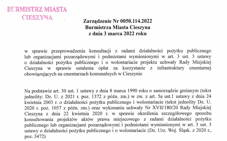 Zarządzenie Nr 0050.114.2022