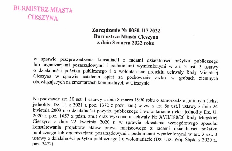 Zarządzenie Nr 0050.117.2022