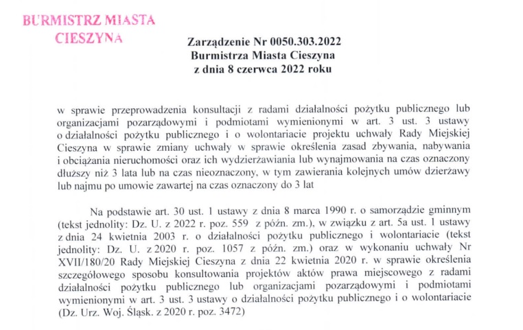 Zarządzenie Nr 0050.303.2022 
