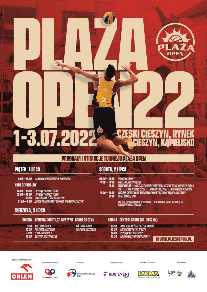 Plakat zapowiadający wydarzenie Plaża Open fot. mat.pras
