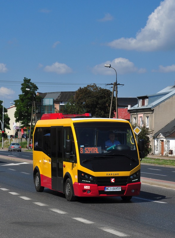 Autobus marki Karsan wykorzystywany podczas testów linii śródmiejskiej w 2021 roku, fot. ZGK