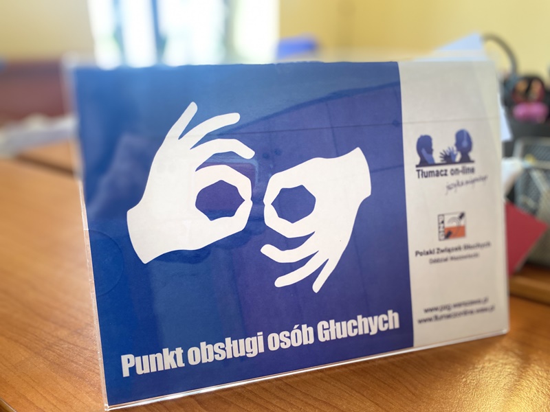 Usługa Wideotłumacza języka migowego - piktogram (ikona dwóch dłoni)