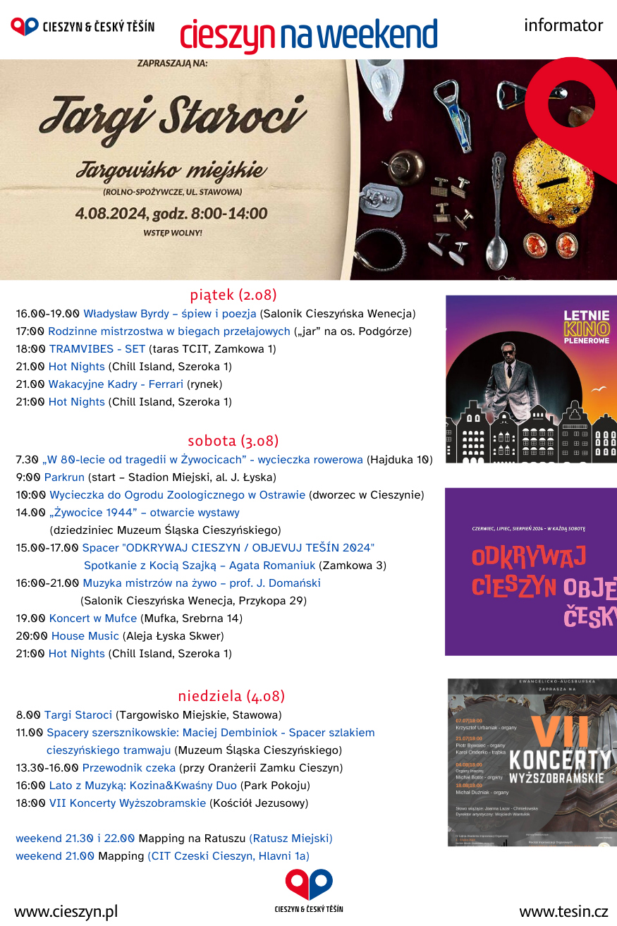 Rozpiska weekendowa (mat. UM Cieszyn)
