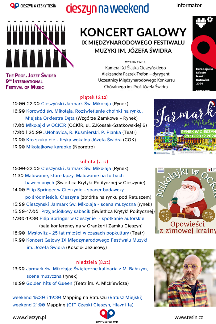 rozpiska weekendowa (mat. UM Cieszyn)