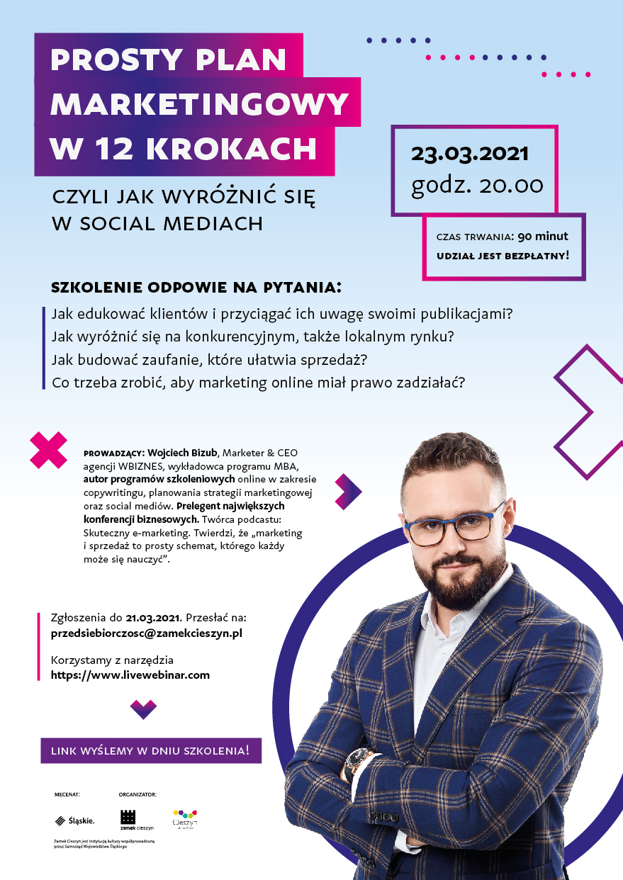Plakat promujący wydarzenie - Prosty plan marketingowy w 12 krokach