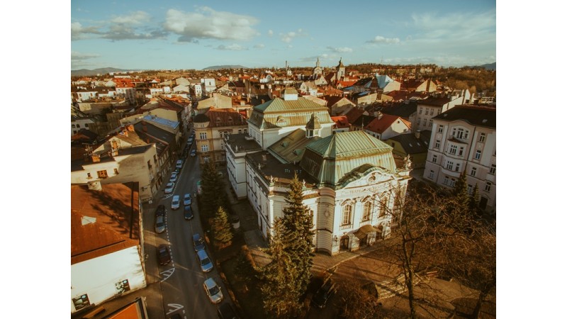 Fotografia Cieszyna z lotu ptaka J. Połomski 