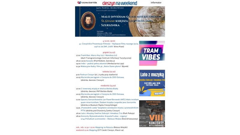 rozpiska weekendowa (mat. UM Cieszyn)