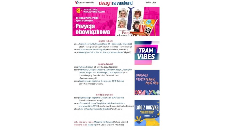 rozpiska weekendowa (mat. UM Cieszyn)