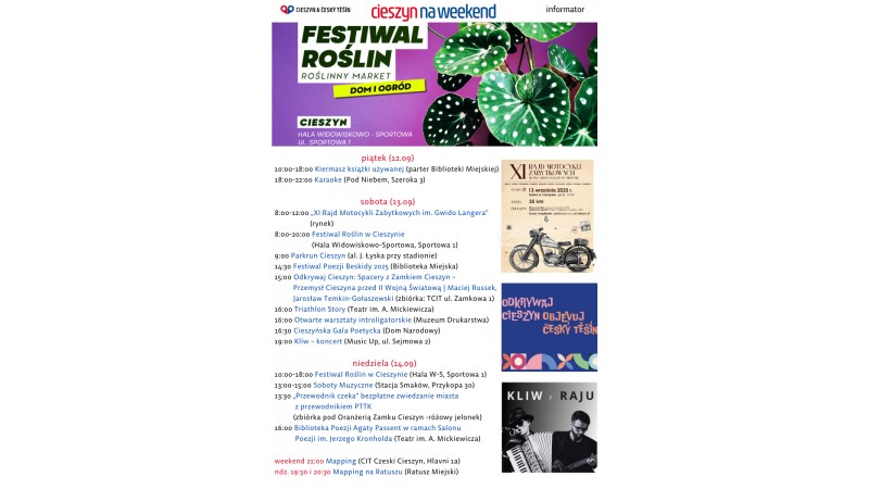 rozpiska weekendowa (mat. UM Cieszyn)