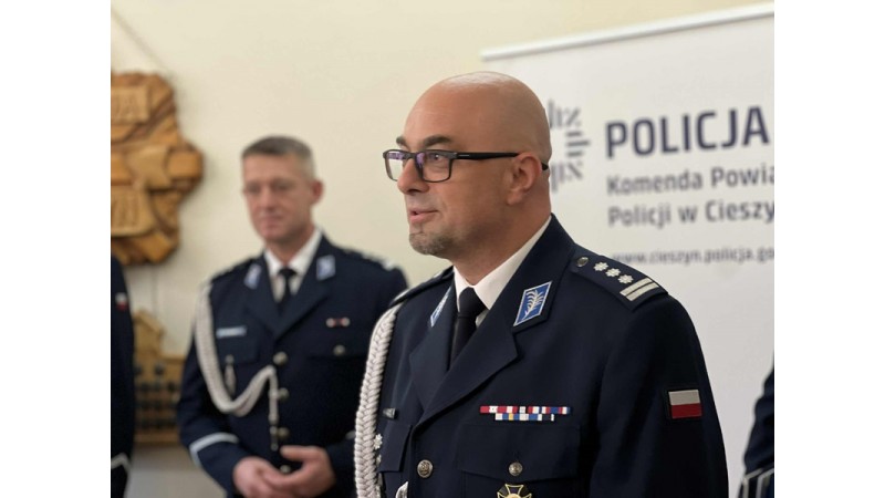 Nowy szef cieszyńskich policjantów - inspektor Dariusz Zajda
