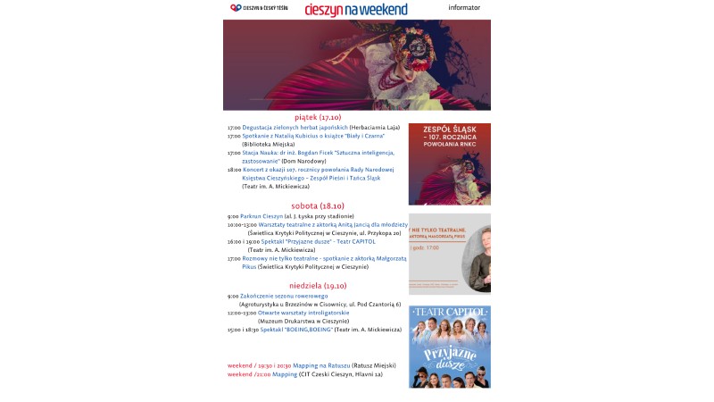rozpiska weekendowa (mat. UM Cieszyn)