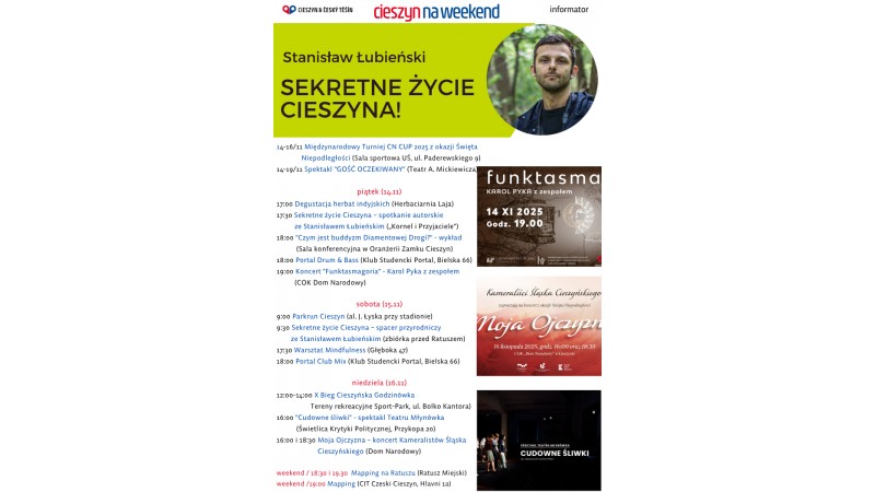 rozpiska weekendowa (mat. UM Cieszyn)