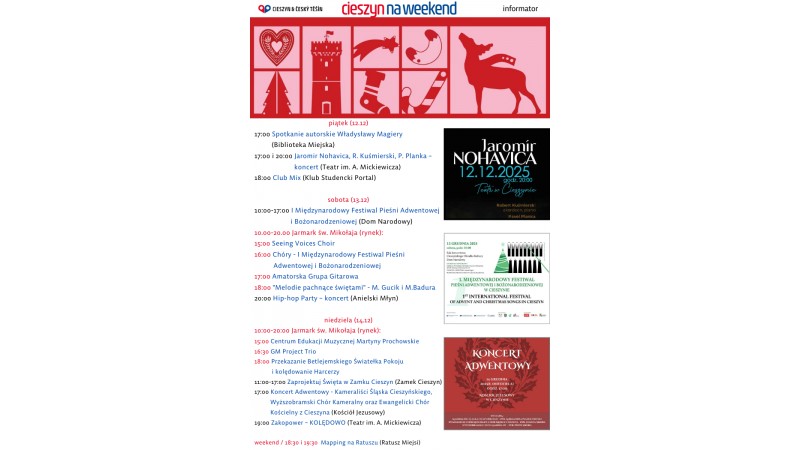 Rozpiska weekendowa (mat. UM Cieszyn)