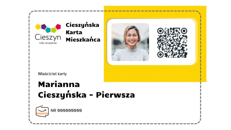 Grafika przedstawiająca Karte Mieszkańca w postaci karty plastikowej